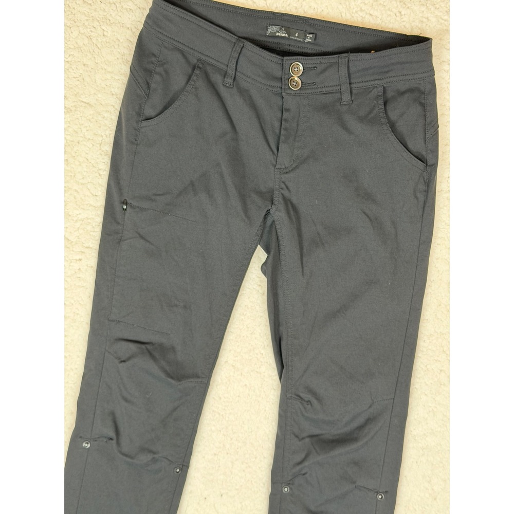Prana Halle Hiking Pants Women Size 4 Black Roll Up Convertible